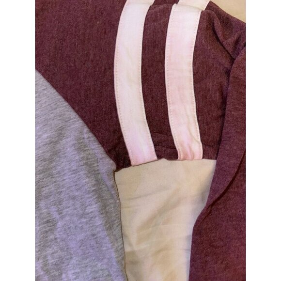 Pawz Shirt Women's Small White Paw Print Long Sleeve Stripe Animal Raglan - Picture 3 of 4